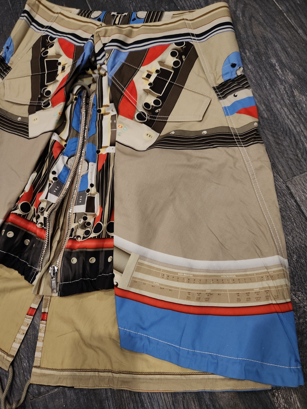 Givenchy Multicolor Geometric Drawstring Shorts Kilt - Picture 2 of 14